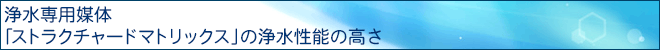 浄水専用媒体「ストラクチャードマトリックス」の浄水性能の高さ