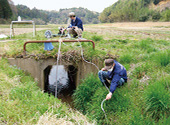 放射性物質除去試験の為、福島県の農業用水を取水